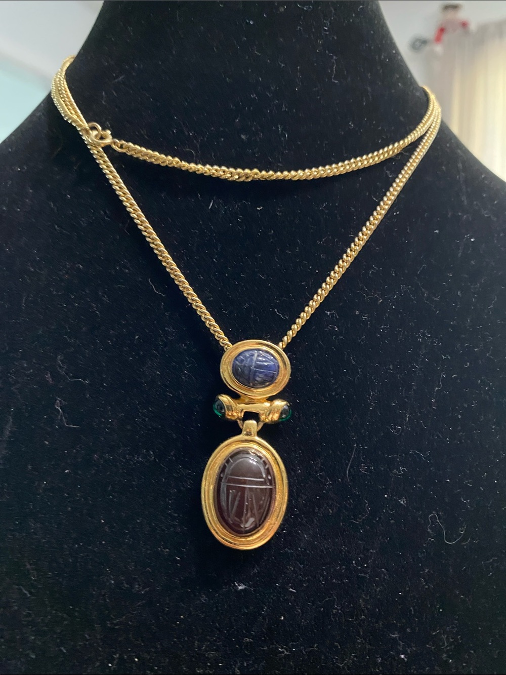 Unsigned Givenchy Gold Scarab Necklace